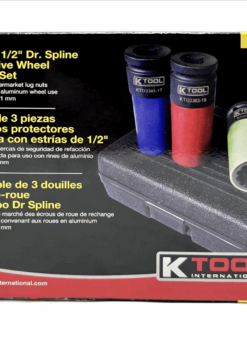 Alternative view of 3-Pc ½” Drive Spline With Protective Sleeve Socket Set