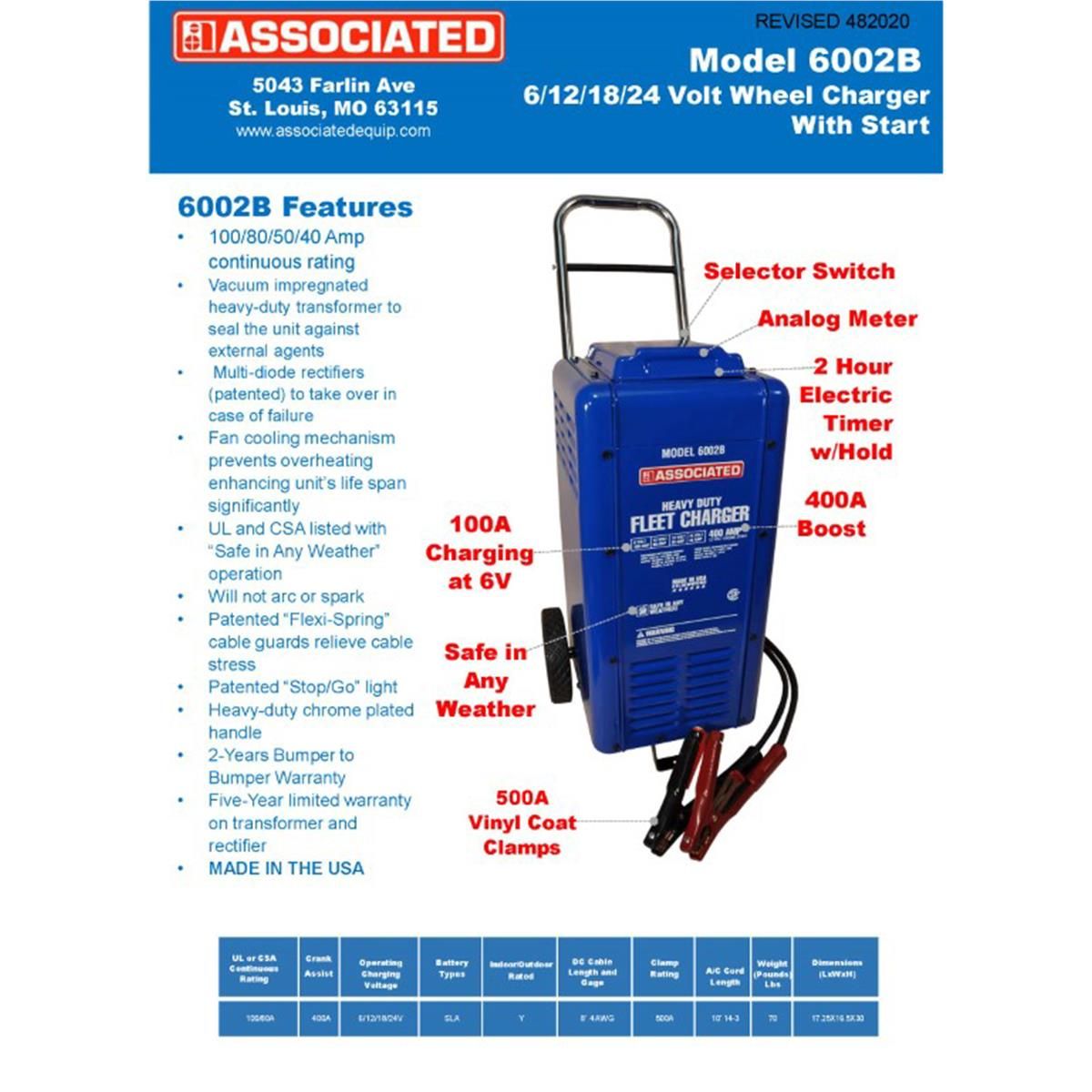 Heavy Duty Fleet Wheel Battery Charger with 400A Engine Start - Image 2